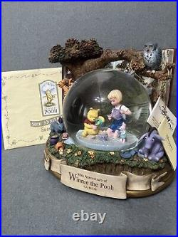 Disney 80th Anniversary Of Winnie The Pooh Musical Snow Globe Large Rare Vintage