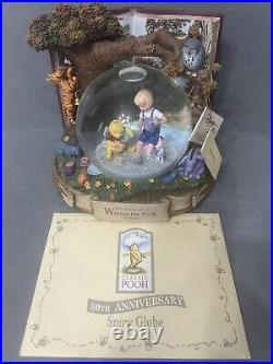 Disney 80th Anniversary Of Winnie The Pooh Musical Snow Globe Large Rare Vintage