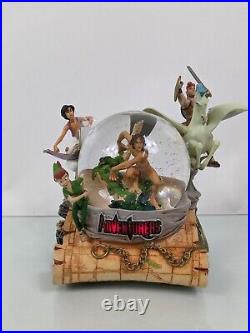 Disney Adventures Tarzan, Hercules, Aladdin, Peter Pan Musical Water Snow Globe