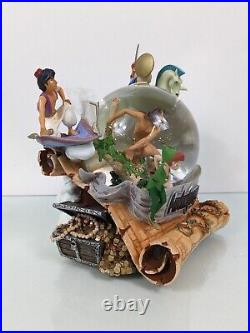 Disney Adventures Tarzan, Hercules, Aladdin, Peter Pan Musical Water Snow Globe