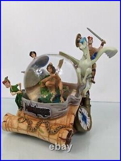 Disney Adventures Tarzan, Hercules, Aladdin, Peter Pan Musical Water Snow Globe