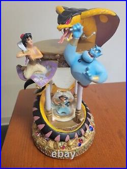 Disney Aladdin Arabian Nights Lightup Hourglass Snow Globe Musical See Pics READ