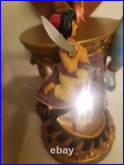 Disney Aladdin Hourglass Arabian Nights Musical Light Up Snow Globe 1992