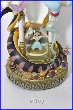 Disney Aladdin Hourglass Musical Snow Globe Lights Up Arabian Nights