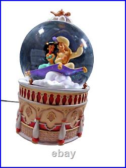 Disney Aladdin & Jasmine Musical Jumbo Snow Globe A Whole New World 1992 RARE