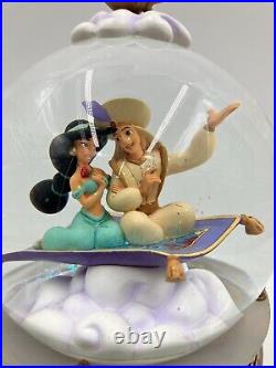 Disney Aladdin & Jasmine Musical Jumbo Snow Globe A Whole New World 1992 RARE