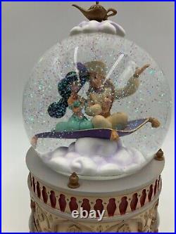 Disney Aladdin & Jasmine Musical Jumbo Snow Globe A Whole New World 1992 RARE