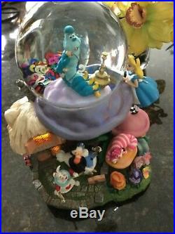 Disney Alice In Wonderland Light Up Musical Snow Globe Rare