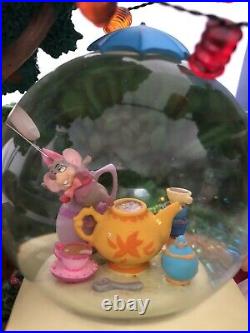 Disney Alice In Wonderland MUSICAL Snow Globe Mad Hatter's Tea Party Unbirthday