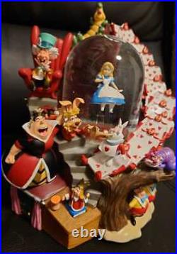 Disney Alice In Wonderland Snow Globe Dome Music Box Queen of Hearts Rare Japan