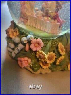 Disney Alice In Wonderland Snow Globe Musical Mad Hatter's Tea Party Rare