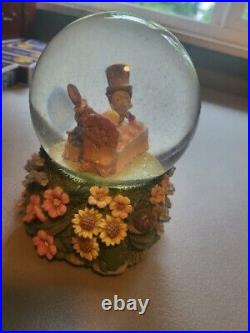 Disney Alice In Wonderland Snow Globe Musical Mad Hatter's Tea Party Rare