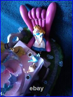 Disney Alice In Wonderland Snow Globe Tea Party Golden Afternoon Musical