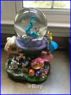 Disney Alice In Wonderland Snow Musical Globe Rare