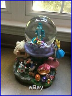 Disney Alice In Wonderland Snow Musical Globe Rare