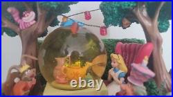 Disney Alice in Wonderland Double Musical Snow Globe Mad Hatter's Tea Party