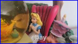 Disney Alice in Wonderland Double Musical Snow Globe Mad Hatter's Tea Party