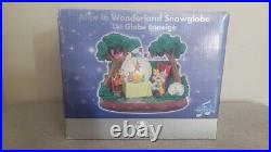 Disney Alice in Wonderland Double Musical Snow Globe Mad Hatter's Tea Party