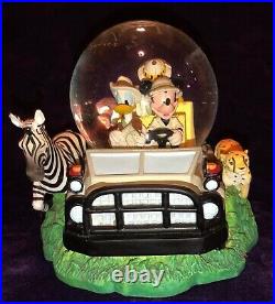 Disney Animal Kingdom Safari Musical Snow Globe Mickey Donald Zip-a-Dee-Doo-Dah