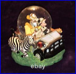Disney Animal Kingdom Safari Musical Snow Globe Mickey Donald Zip-a-Dee-Doo-Dah