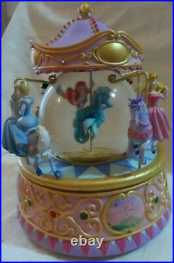 Disney Ariel & Princesses Snow Globe Carousel Music Box