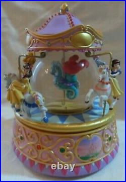 Disney Ariel & Princesses Snow Globe Carousel Music Box