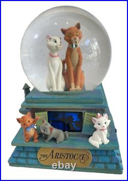 Disney Aristocats 40th Anniversary Music Box Snow globe Lights Up tested Holiday