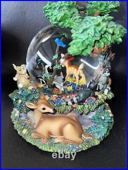 Disney BAMBI Musical Motion Snow Globe Little April Showers Works Perfectly