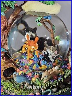 Disney BAMBI Musical Motion Snow Globe Little April Showers Works See Video