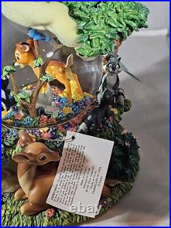 Disney BAMBI Musical Motion Snow Globe Little April Showers Works See Video