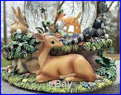 Disney BAMBI Rare WATER GLOBE MUSIC BOX Motion Animated APRIL SHOWERS Exc Cond