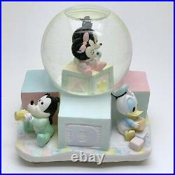 Disney Babies Lullaby Musical Snow Globe Baby Mickey Mouse Minnie Donald Goofy
