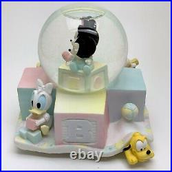 Disney Babies Lullaby Musical Snow Globe Baby Mickey Mouse Minnie Donald Goofy
