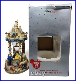 Disney Beauty And The Beast Hourglass Light up Musical Snow Globe with box