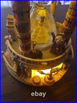 Disney Beauty And The Beast Hourglass Musical Light Up Snow Globe