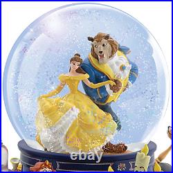 Disney Beauty And The Beast Musical Glitter Globe With Rotating Characters