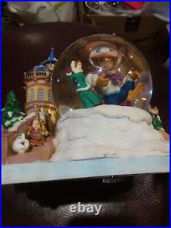 Disney Beauty And The Beast Musical Snow Globe Rare