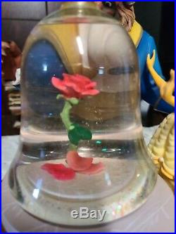 Disney Beauty And The Beast Rose Musical Snow Globe 1991