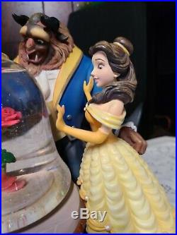Disney Beauty And The Beast Rose Musical Snow Globe 1991