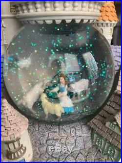 Disney Beauty & Beast Belle Castle Snow Globe Lights Music Blower Vintage RARE