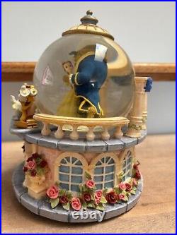 Disney Beauty & The Beast Rose Garden Dance Musical Snow Globe