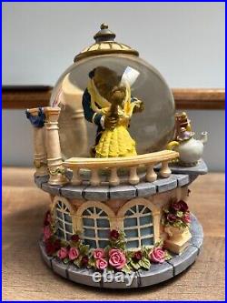 Disney Beauty & The Beast Rose Garden Dance Musical Snow Globe