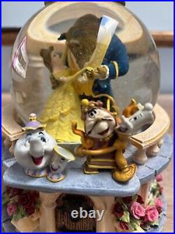 Disney Beauty & The Beast Rose Garden Dance Musical Snow Globe