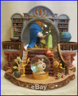 Disney Beauty and The Beast Belle Library Music Snow globe Globe with Blower MINT