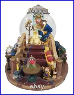 Disney Beauty and The Beast Music Snow Globe Fireplace Working Lights