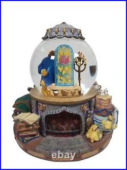 Disney Beauty and The Beast Music Snow Globe Fireplace Working Lights