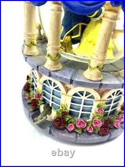 Disney Beauty and The Beast Musical Snow Globe Rose Garden Balcony