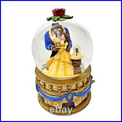 Disney Beauty and The Beast Snow Globe Musical Figure works See Video HTF VTG