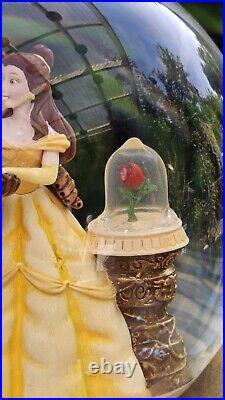Disney Beauty and the Beast 10 Snow Globe Vintage 1991 Rose Dancing Music Works