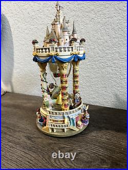 Disney Beauty and the Beast Castle Hourglass Snow Globe withlight & music rare